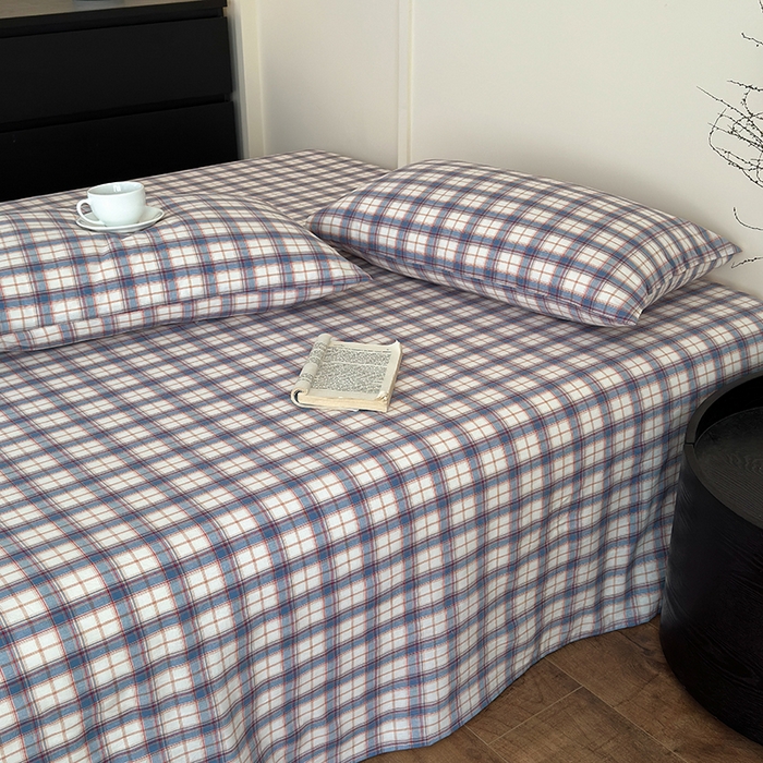 91家纺网 家纺一手货源 找家纺 吉象家纺 2025新款全棉色织水洗棉床单三件套 诺兰