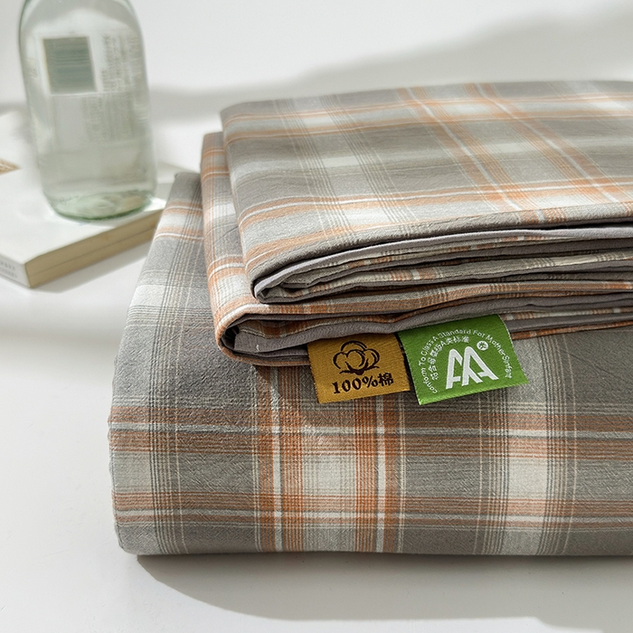 91家纺网 家纺一手货源 找家纺 吉象家纺 2025新款全棉色织水洗棉床单三件套 乔纳森