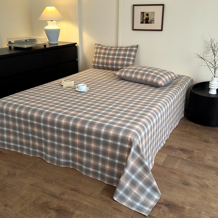 91家纺网 家纺一手货源 找家纺 吉象家纺 2025新款全棉色织水洗棉床单三件套 乔纳森