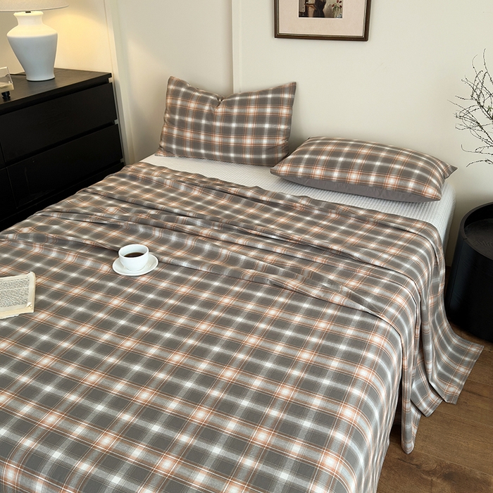 91家纺网 家纺一手货源 找家纺 吉象家纺 2025新款全棉色织水洗棉床单三件套 乔纳森