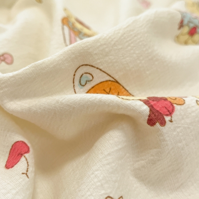 91家纺网 家纺一手货源 找家纺 海岛哥哥 2025新款高克重木棉提花双层纱四件套-风格二 甜甜布丁