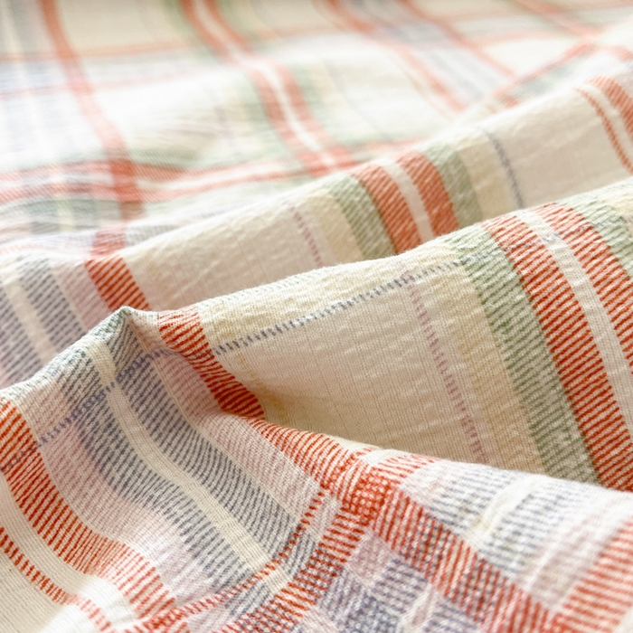 91家纺网 家纺一手货源 找家纺 海岛哥哥 2025新款高克重木棉提花双层纱四件套-风格二 甜甜樱桃