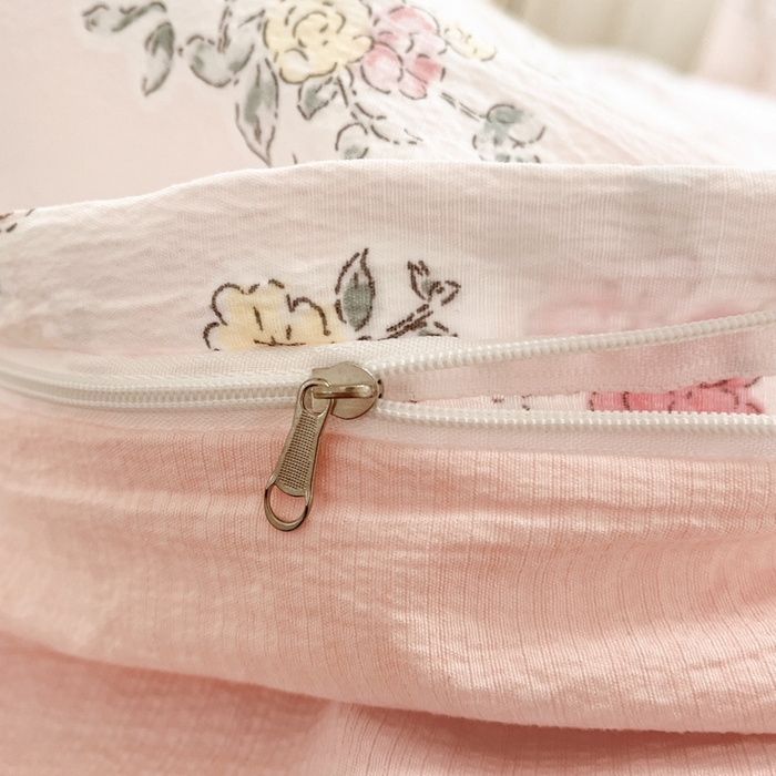 91家纺网 家纺一手货源 找家纺 海岛哥哥 2025新款高克重木棉提花双层纱四件套-风格二 甜心香草