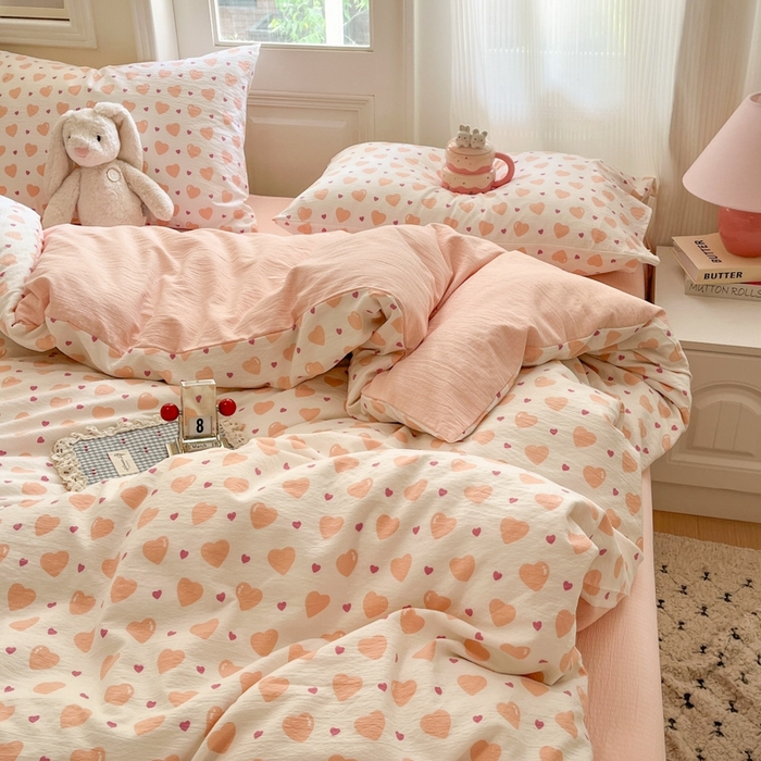 91家纺网 家纺一手货源 找家纺 海岛哥哥 2025新款高克重木棉提花双层纱四件套-风格二 午后红茶