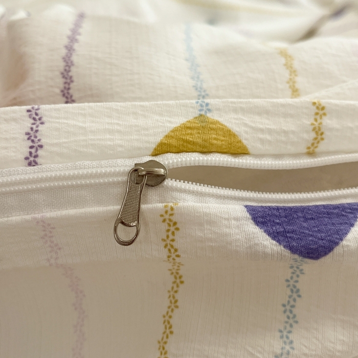 91家纺网 家纺一手货源 找家纺 海岛哥哥 2025新款高克重木棉提花双层纱四件套-风格二 小心心