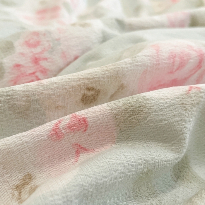 91家纺网 家纺一手货源 找家纺 海岛哥哥 2025新款高克重木棉提花双层纱四件套-风格二 嫣然花语