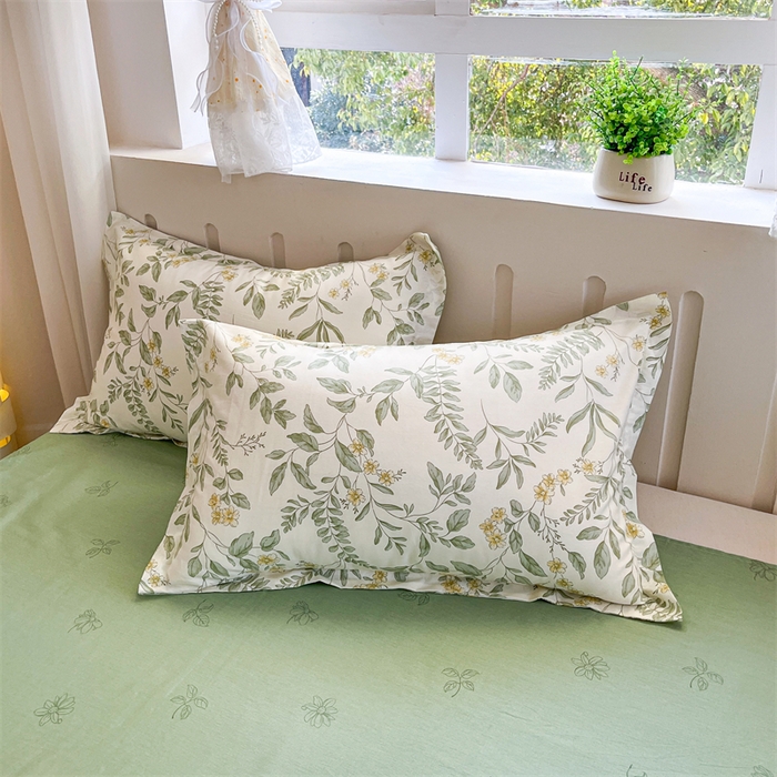 91家纺网 家纺一手货源 找家纺 （总）大吉 2025新款亲肤舒适全棉纯棉喷气小清新印花系列单枕套枕套单件单品枕套