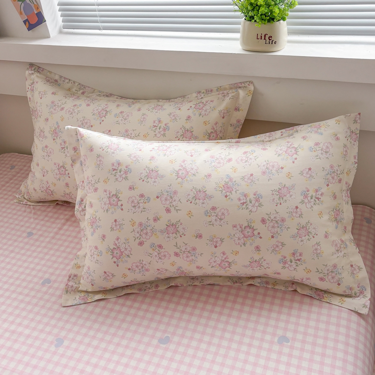 91家纺网 家纺一手货源 找家纺 （总）大吉 2025新款亲肤舒适全棉纯棉喷气小清新印花系列单枕套枕套单件单品枕套