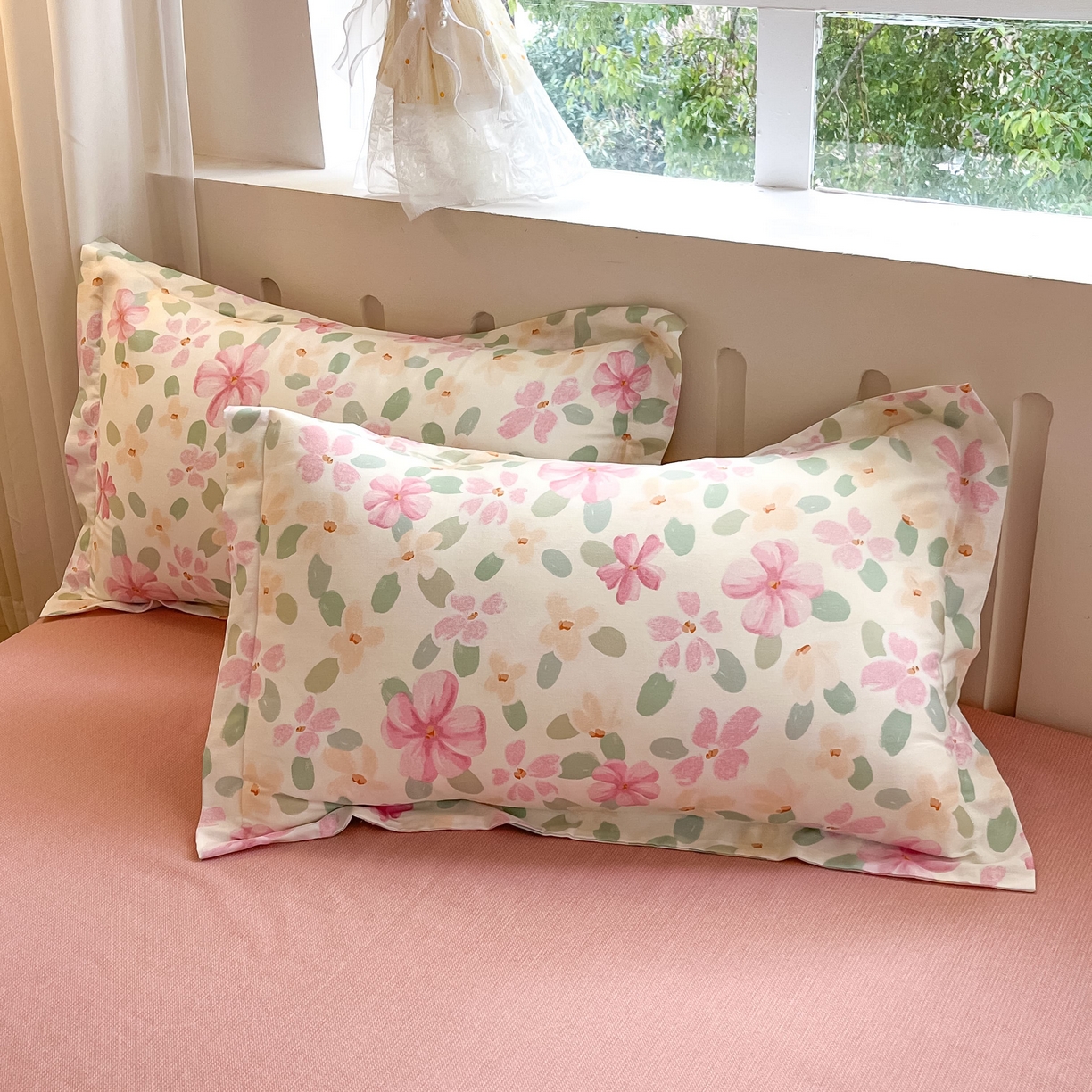 91家纺网 家纺一手货源 找家纺 （总）大吉 2025新款亲肤舒适全棉纯棉喷气小清新印花系列单枕套枕套单件单品枕套