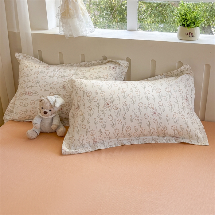 大吉 2025新款亲肤舒适全棉纯棉喷气小清新印花系列单枕套枕套单件单品枕套 花园兔