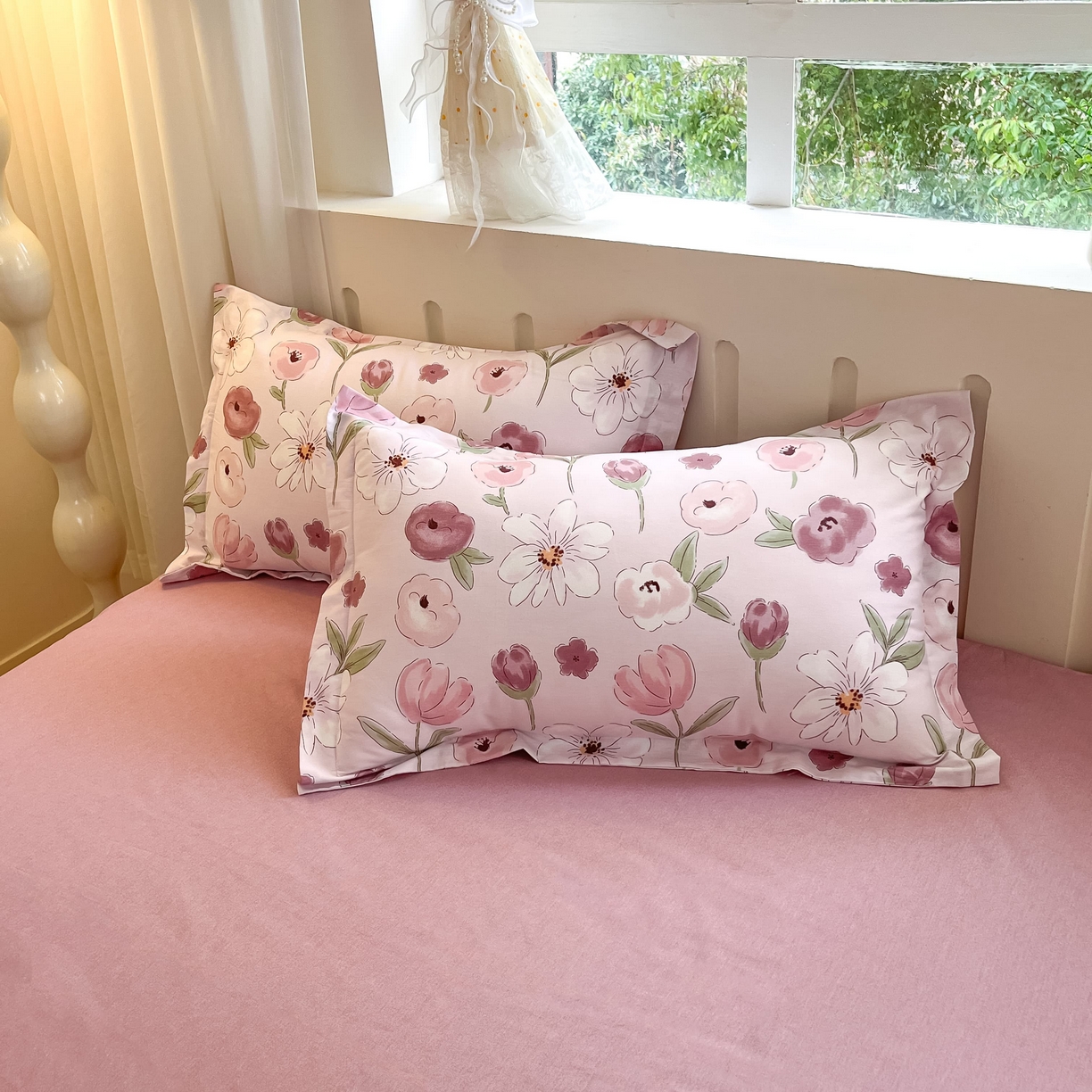 大吉 2025新款亲肤舒适全棉纯棉喷气小清新印花系列单枕套枕套单件单品枕套 幸福时光