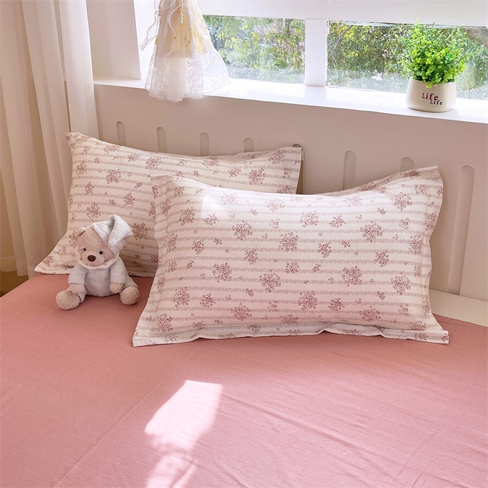 大吉 2025新款亲肤舒适全棉纯棉喷气小清新印花系列单枕套枕套单件单品枕套 樱珞