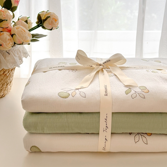 91家纺网 家纺一手货源 找家纺 港岛妹妹 2025新款高克重提花双层纱四件套-风格一 果实