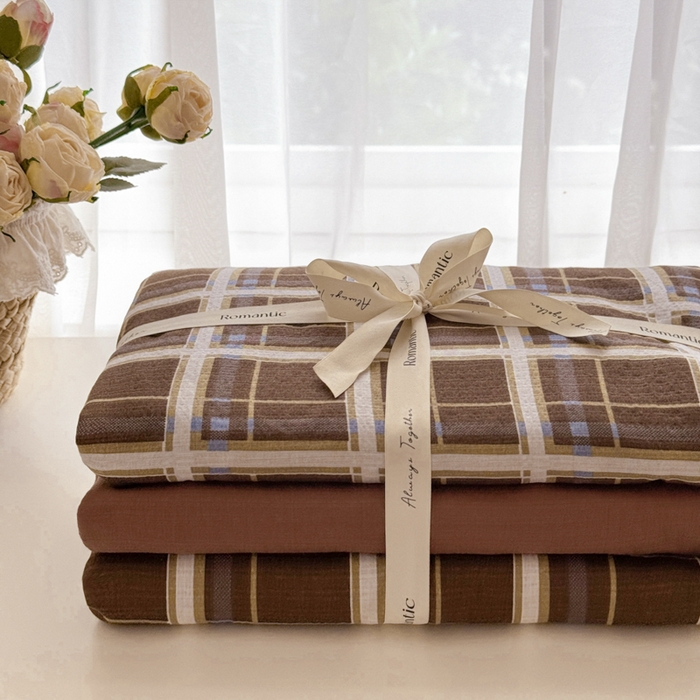 91家纺网 家纺一手货源 找家纺 港岛妹妹 2025新款高克重提花双层纱四件套-风格一 和熙