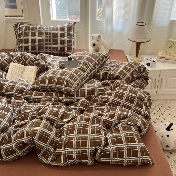 91家纺网 家纺一手货源 找家纺 港岛妹妹 2025新款高克重提花双层纱四件套-风格一 和熙