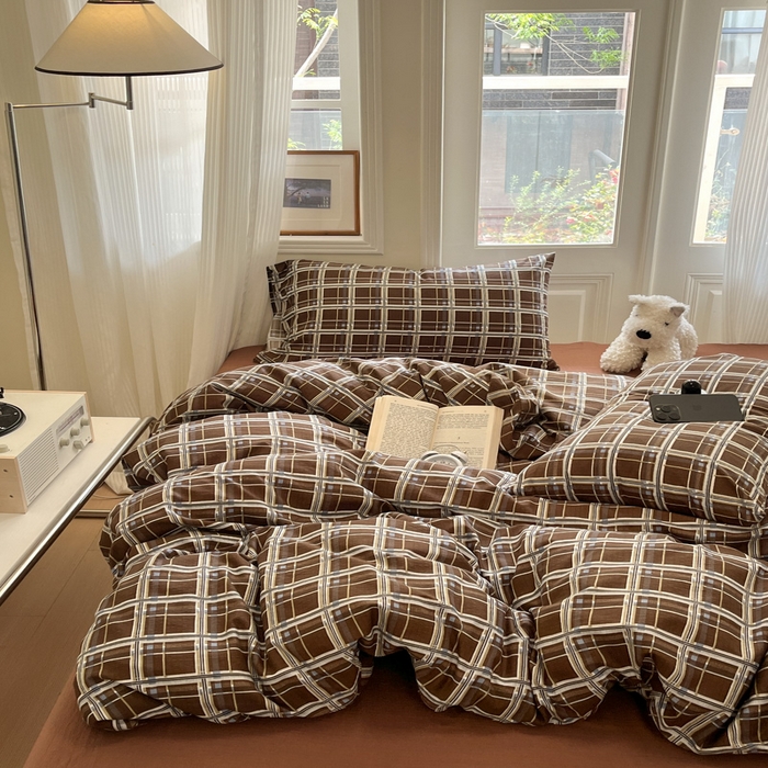 91家纺网 家纺一手货源 找家纺 港岛妹妹 2025新款高克重提花双层纱四件套-风格一 和熙