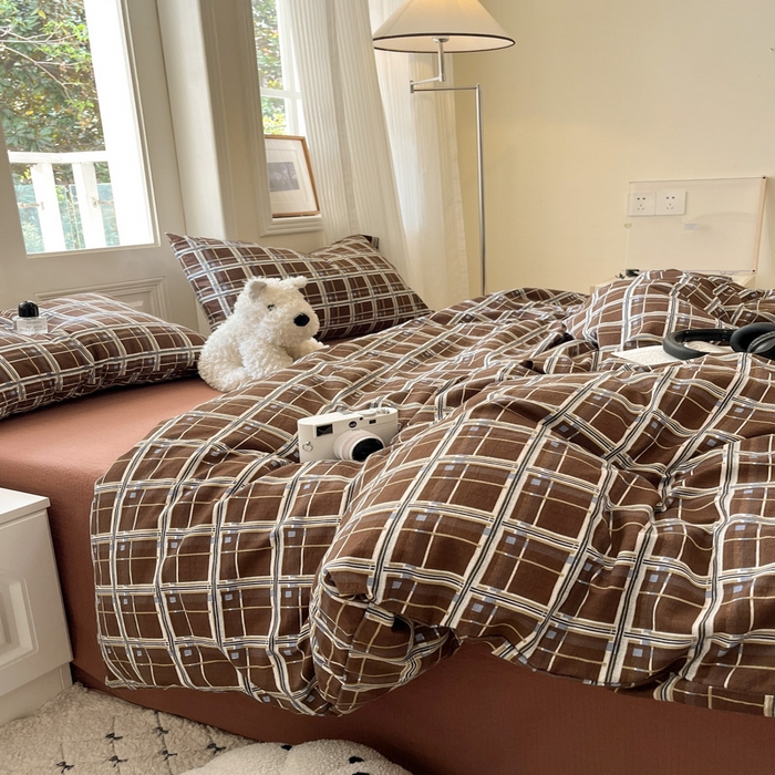 91家纺网 家纺一手货源 找家纺 港岛妹妹 2025新款高克重提花双层纱四件套-风格一 和熙