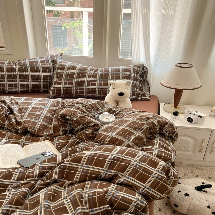 91家纺网 家纺一手货源 找家纺 港岛妹妹 2025新款高克重提花双层纱四件套-风格一 和熙