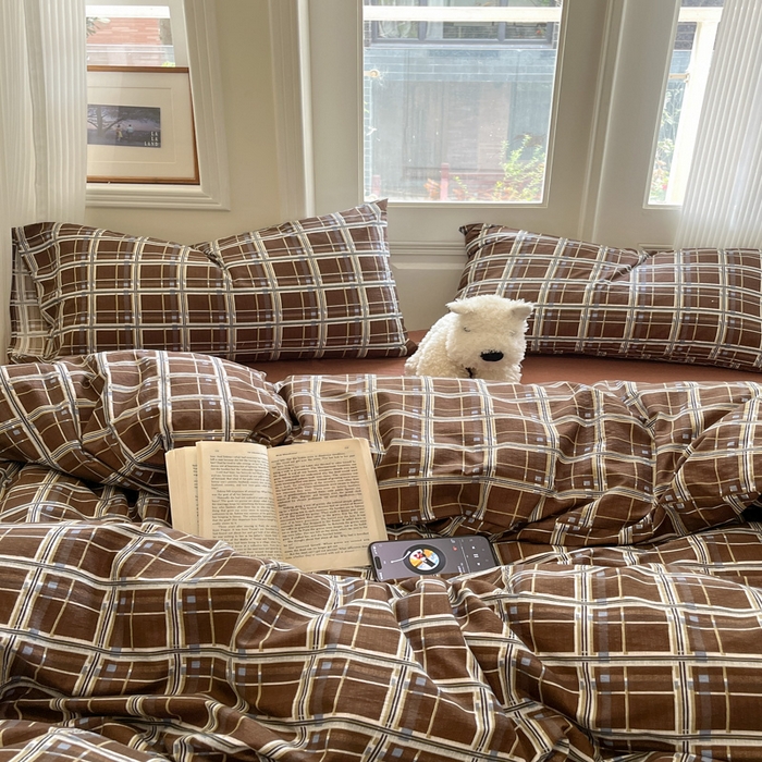 91家纺网 家纺一手货源 找家纺 港岛妹妹 2025新款高克重提花双层纱四件套-风格一 和熙