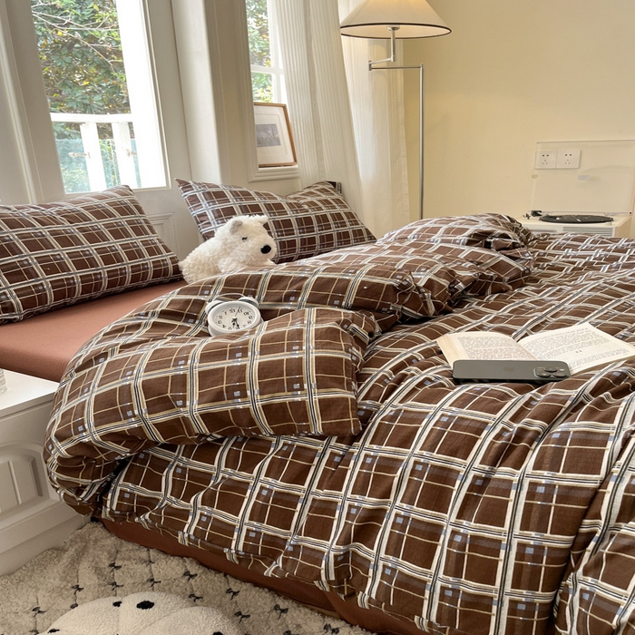 91家纺网 家纺一手货源 找家纺 港岛妹妹 2025新款高克重提花双层纱四件套-风格一 和熙