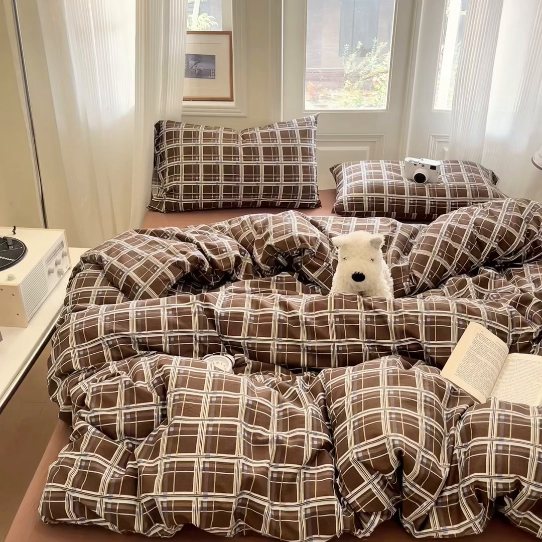 91家纺网 家纺一手货源 找家纺 港岛妹妹 2025新款高克重提花双层纱四件套-风格一 和熙