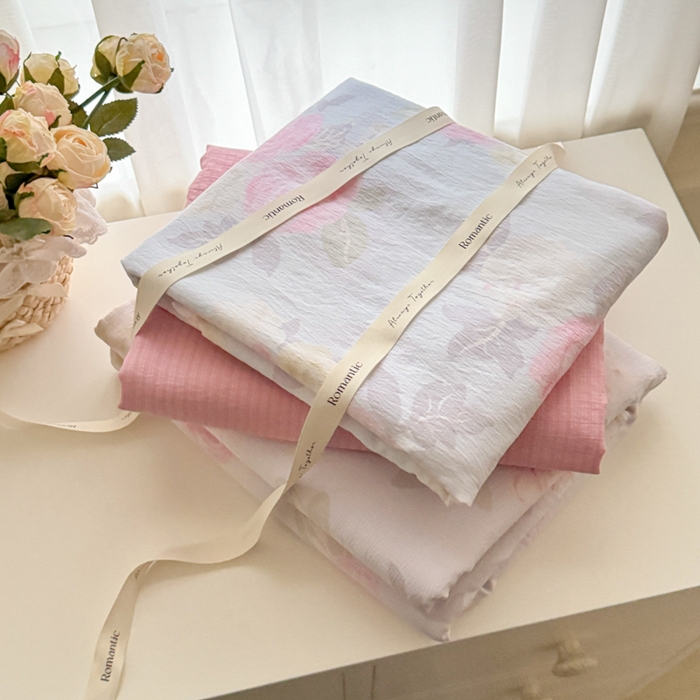 91家纺网 家纺一手货源 找家纺 港岛妹妹 2025新款高克重提花双层纱四件套-风格一 花梦如烟