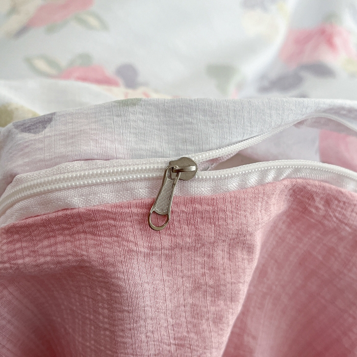 91家纺网 家纺一手货源 找家纺 港岛妹妹 2025新款高克重提花双层纱四件套-风格一 花梦如烟