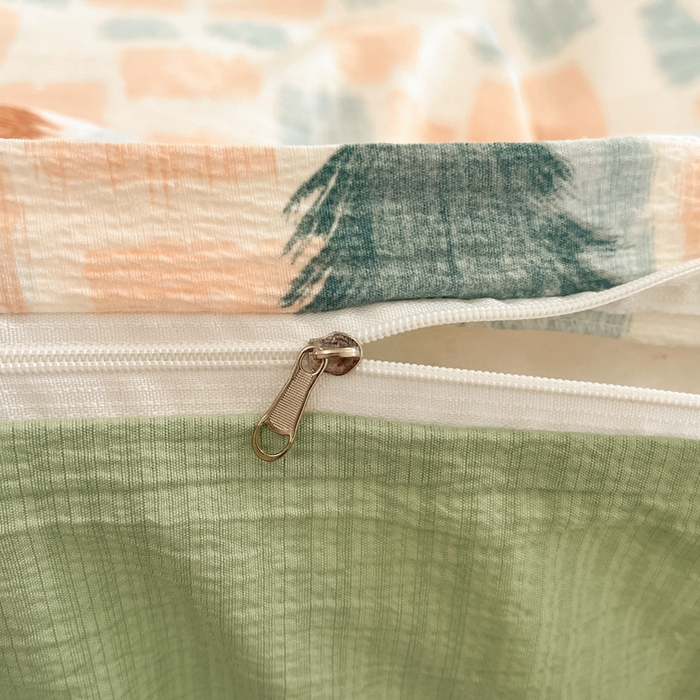 91家纺网 家纺一手货源 找家纺 港岛妹妹 2025新款高克重提花双层纱四件套-风格一 简絮