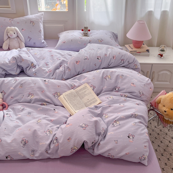 91家纺网 家纺一手货源 找家纺 港岛妹妹 2025新款高克重提花双层纱四件套-风格一 洛米礼物盒