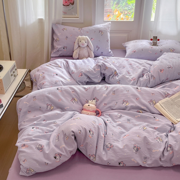 91家纺网 家纺一手货源 找家纺 港岛妹妹 2025新款高克重提花双层纱四件套-风格一 洛米礼物盒