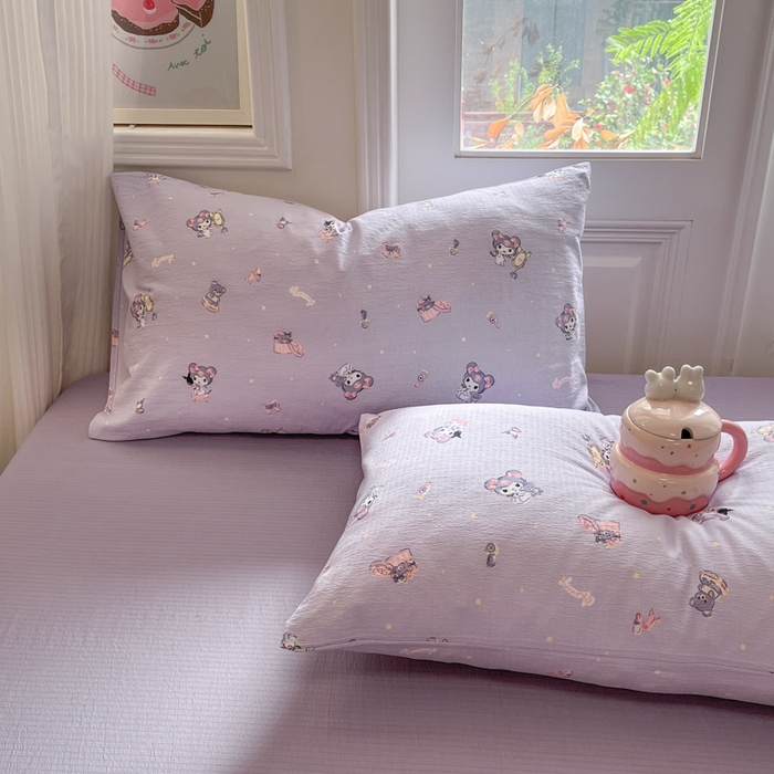 91家纺网 家纺一手货源 找家纺 港岛妹妹 2025新款高克重提花双层纱四件套-风格一 洛米礼物盒