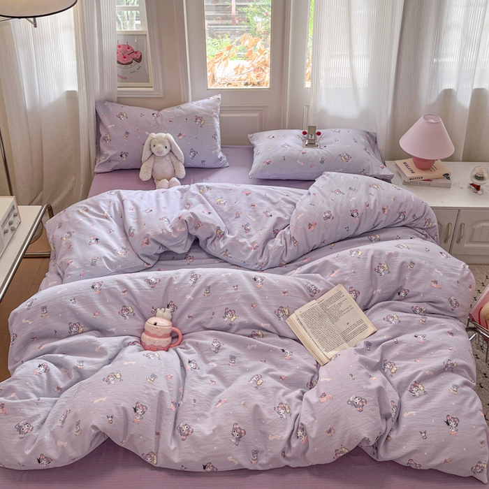 91家纺网 家纺一手货源 找家纺 港岛妹妹 2025新款高克重提花双层纱四件套-风格一 洛米礼物盒