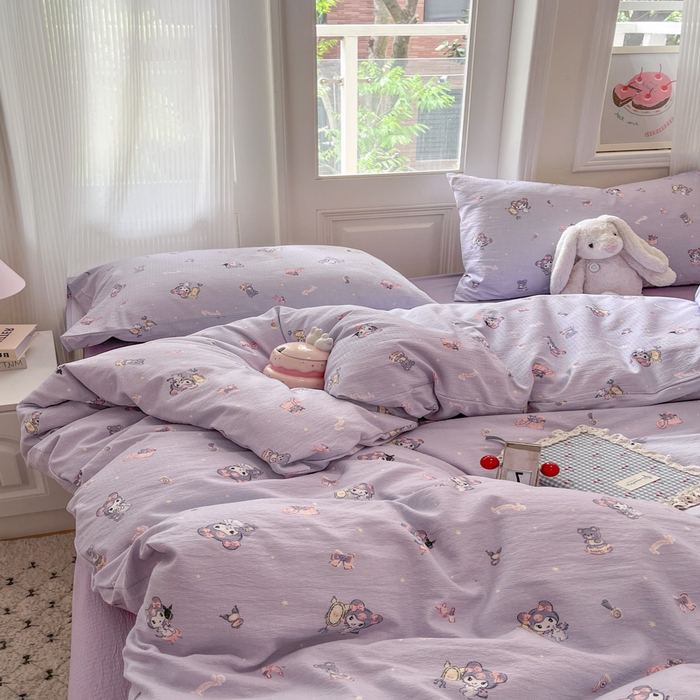 91家纺网 家纺一手货源 找家纺 港岛妹妹 2025新款高克重提花双层纱四件套-风格一 洛米礼物盒