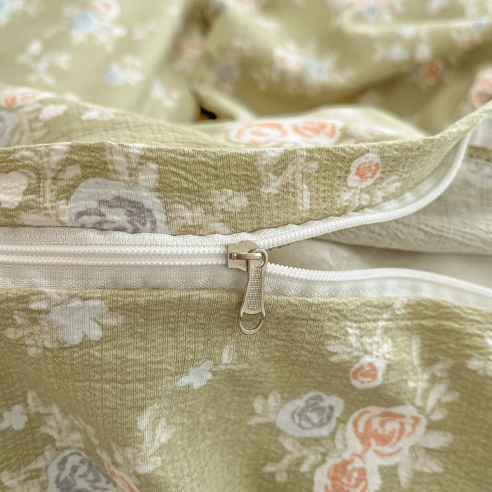 91家纺网 家纺一手货源 找家纺 港岛妹妹 2025新款高克重提花双层纱四件套-风格一 漫漫春色