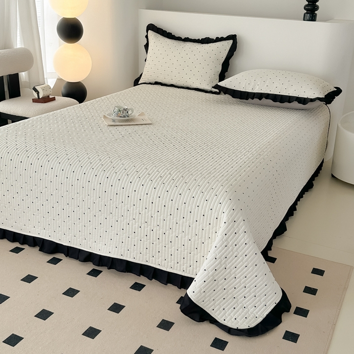 91家纺网 家纺一手货源 找家纺 同田家纺 2025新款A类水洗棉床盖夏被空调被四件套 波点