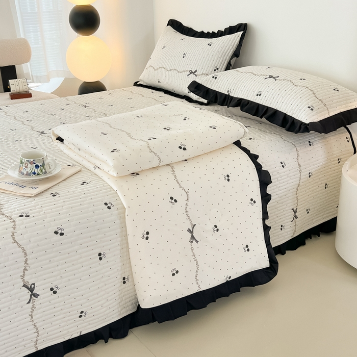 同田家纺 2025新款A类水洗棉床盖夏被空调被四件套 车厘子