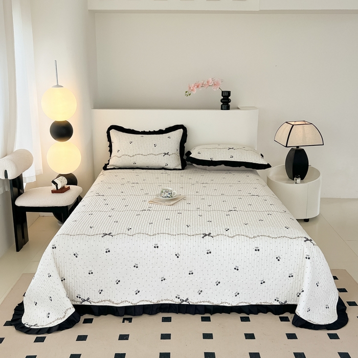 91家纺网 家纺一手货源 找家纺 同田家纺 2025新款A类水洗棉床盖夏被空调被四件套 车厘子