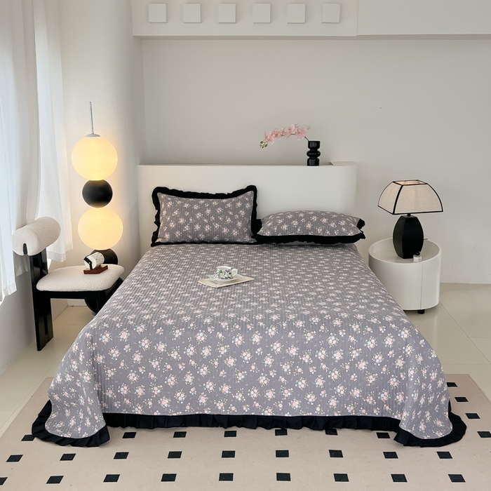 91家纺网 家纺一手货源 找家纺 同田家纺 2025新款A类水洗棉床盖夏被空调被四件套 繁花