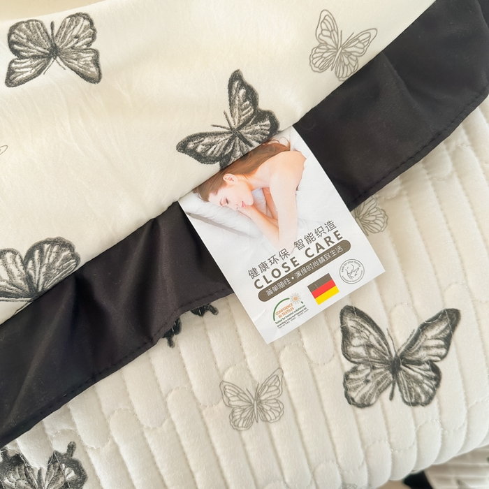 91家纺网 家纺一手货源 找家纺 同田家纺 2025新款A类水洗棉床盖夏被空调被四件套 蝴蝶