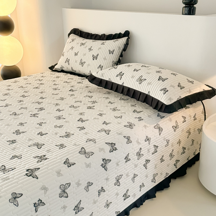 91家纺网 家纺一手货源 找家纺 同田家纺 2025新款A类水洗棉床盖夏被空调被四件套 蝴蝶