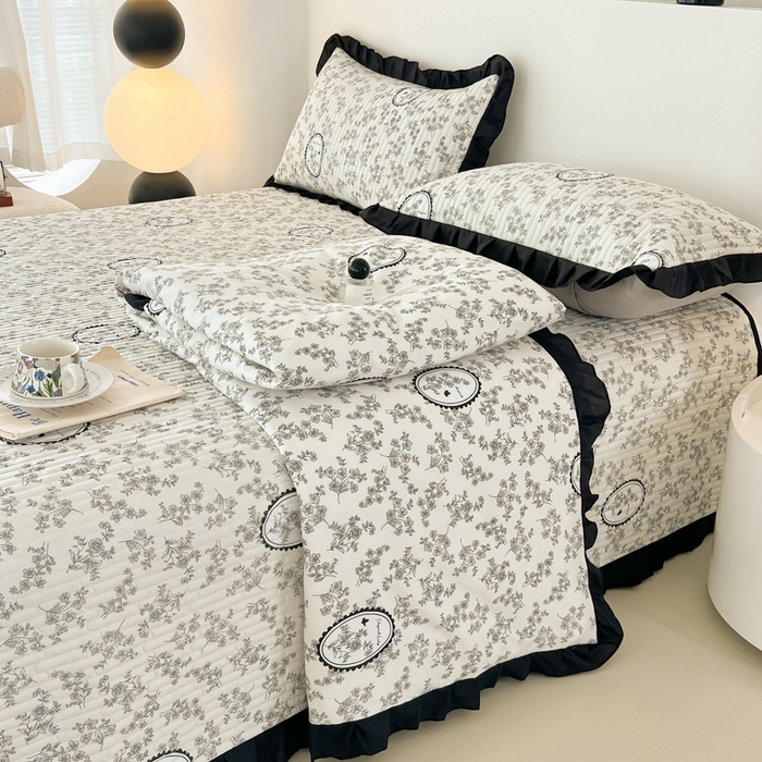 91家纺网 家纺一手货源 找家纺 同田家纺 2025新款A类水洗棉床盖夏被空调被四件套 花香