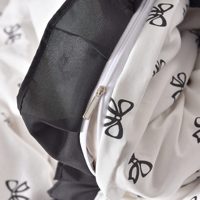 91家纺网 家纺一手货源 找家纺 同田家纺 2025新款A类水洗棉夹棉床盖四件套 小蝴蝶结