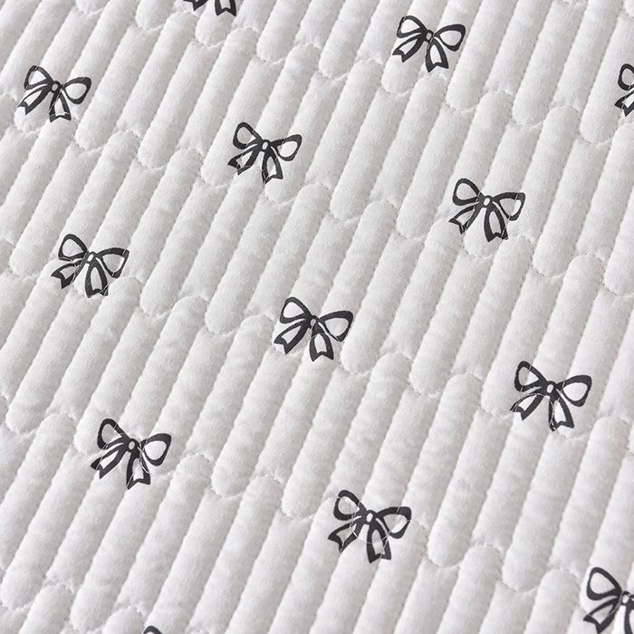 91家纺网 家纺一手货源 找家纺 同田家纺 2025新款A类水洗棉夹棉床盖四件套 小蝴蝶结