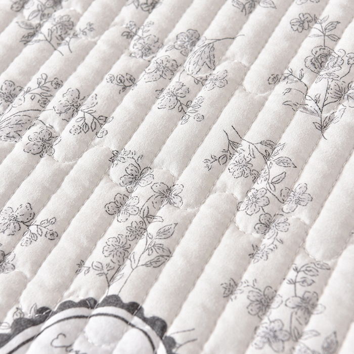 91家纺网 家纺一手货源 找家纺 同田家纺 2025新款A类水洗棉夹棉床盖四件套 花香