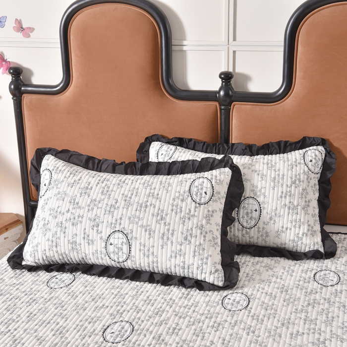 91家纺网 家纺一手货源 找家纺 同田家纺 2025新款A类水洗棉夹棉床盖四件套 花香