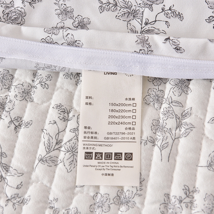 91家纺网 家纺一手货源 找家纺 同田家纺 2025新款A类水洗棉夹棉床盖四件套 花香