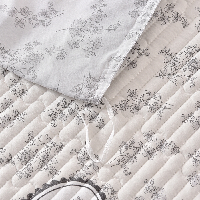 91家纺网 家纺一手货源 找家纺 同田家纺 2025新款A类水洗棉夹棉床盖四件套 花香