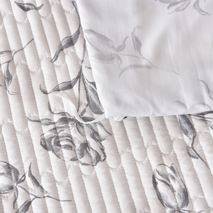 91家纺网 家纺一手货源 找家纺 同田家纺 2025新款A类水洗棉夹棉床盖四件套 玫瑰