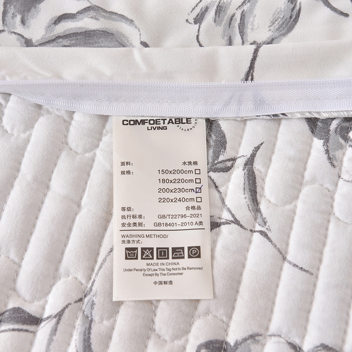 91家纺网 家纺一手货源 找家纺 同田家纺 2025新款A类水洗棉夹棉床盖四件套 玫瑰