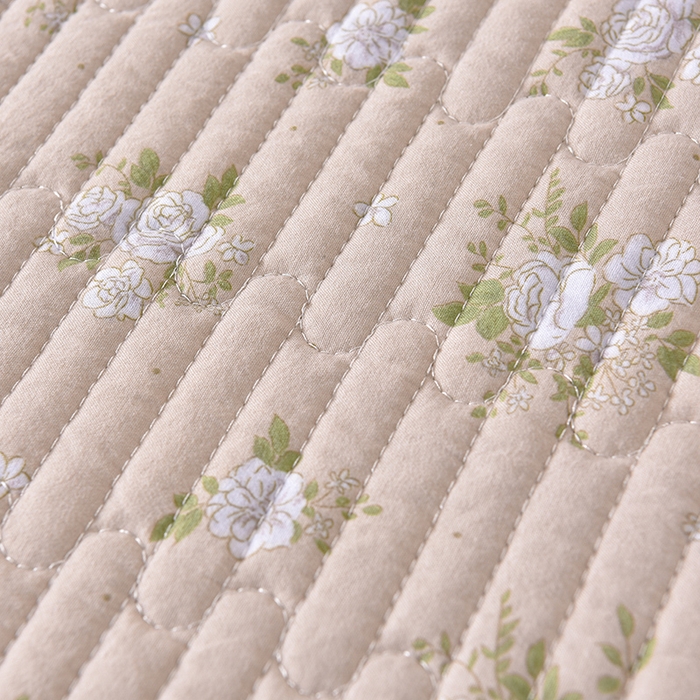 91家纺网 家纺一手货源 找家纺 同田家纺 2025新款A类水洗棉夹棉床盖四件套 茉莉奶白